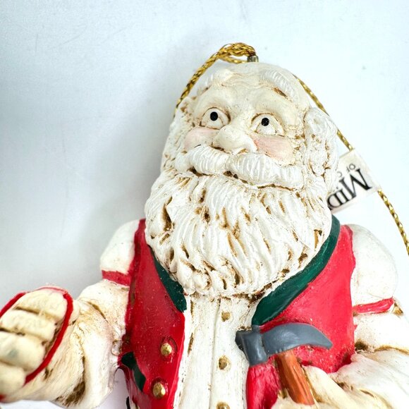 Set Of 2 Midwest Importers Santa Claus Resin Hanging Ornaments 4.5" Tall Vtg - Picture 6 of 12